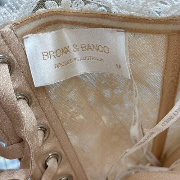 🆕 BRONX & BANCO 🧿 NWOT Maraya Blanc Lace Mini Dress, Sz M US 6 - Picture 15 of 16